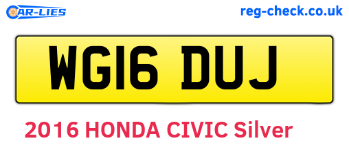 WG16DUJ are the vehicle registration plates.