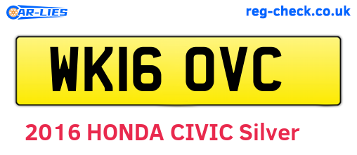 WK16OVC are the vehicle registration plates.