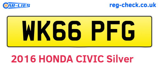 WK66PFG are the vehicle registration plates.