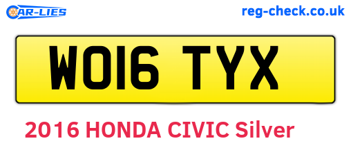 WO16TYX are the vehicle registration plates.