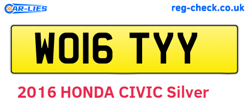 WO16TYY are the vehicle registration plates.