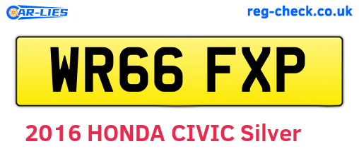 WR66FXP are the vehicle registration plates.