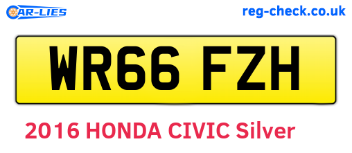 WR66FZH are the vehicle registration plates.