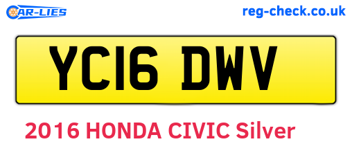 YC16DWV are the vehicle registration plates.