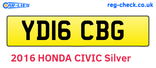 YD16CBG are the vehicle registration plates.