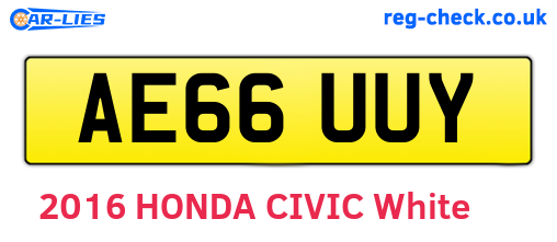 AE66UUY are the vehicle registration plates.
