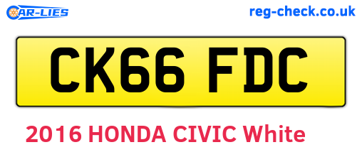 CK66FDC are the vehicle registration plates.