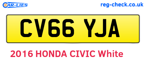 CV66YJA are the vehicle registration plates.