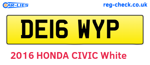 DE16WYP are the vehicle registration plates.