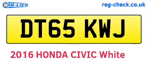 DT65KWJ are the vehicle registration plates.