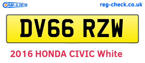 DV66RZW are the vehicle registration plates.