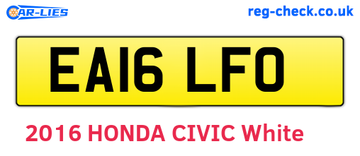 EA16LFO are the vehicle registration plates.