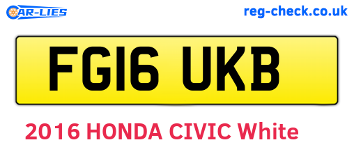 FG16UKB are the vehicle registration plates.