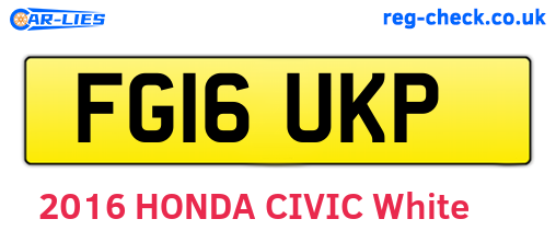 FG16UKP are the vehicle registration plates.