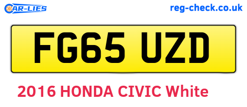 FG65UZD are the vehicle registration plates.