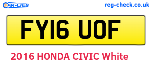 FY16UOF are the vehicle registration plates.