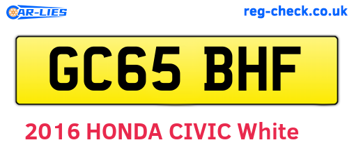 GC65BHF are the vehicle registration plates.