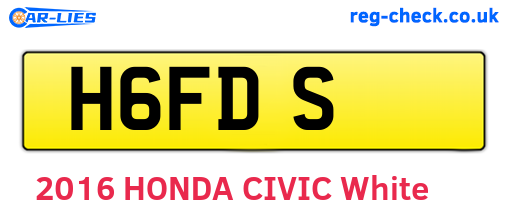 H6FDS are the vehicle registration plates.