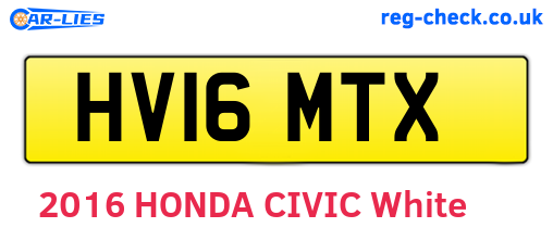 HV16MTX are the vehicle registration plates.