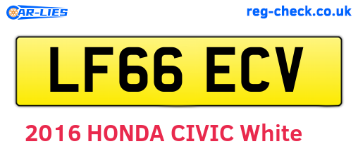 LF66ECV are the vehicle registration plates.