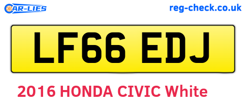 LF66EDJ are the vehicle registration plates.