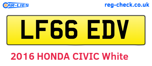 LF66EDV are the vehicle registration plates.