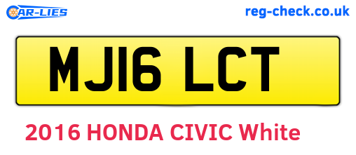 MJ16LCT are the vehicle registration plates.
