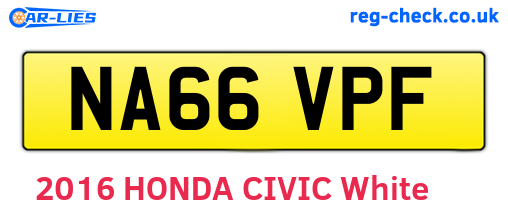 NA66VPF are the vehicle registration plates.