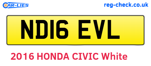 ND16EVL are the vehicle registration plates.
