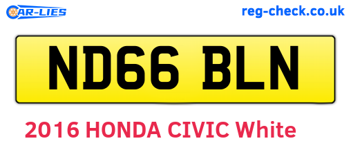 ND66BLN are the vehicle registration plates.