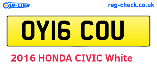 OY16COU are the vehicle registration plates.