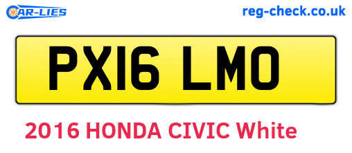 PX16LMO are the vehicle registration plates.