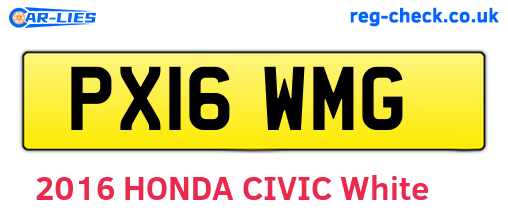 PX16WMG are the vehicle registration plates.