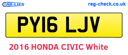 PY16LJV are the vehicle registration plates.