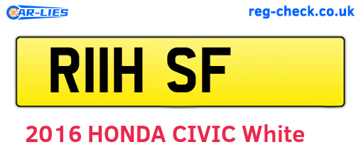 R11HSF are the vehicle registration plates.