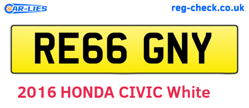 RE66GNY are the vehicle registration plates.