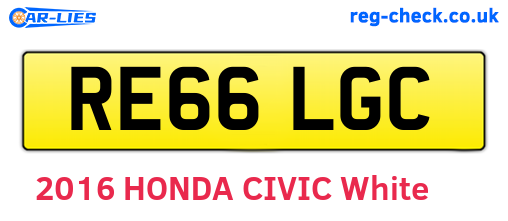 RE66LGC are the vehicle registration plates.
