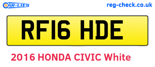 RF16HDE are the vehicle registration plates.