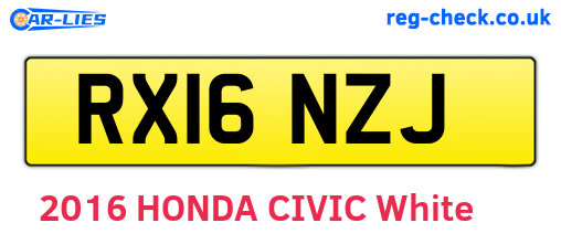 RX16NZJ are the vehicle registration plates.