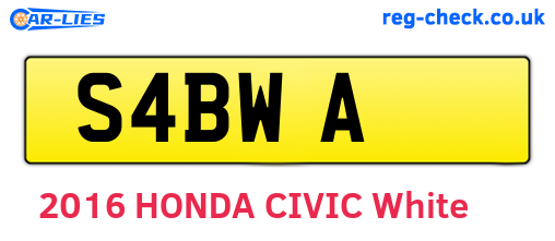 S4BWA are the vehicle registration plates.