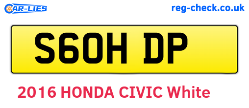 S60HDP are the vehicle registration plates.