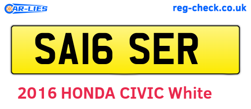 SA16SER are the vehicle registration plates.
