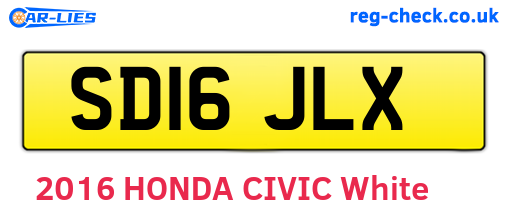 SD16JLX are the vehicle registration plates.