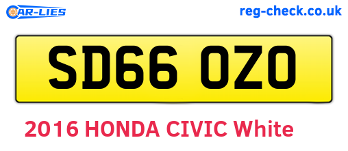 SD66OZO are the vehicle registration plates.