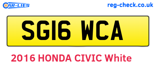 SG16WCA are the vehicle registration plates.