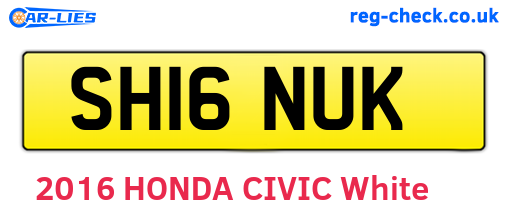 SH16NUK are the vehicle registration plates.