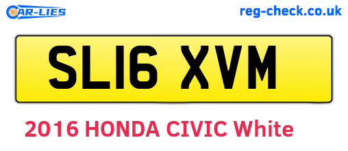 SL16XVM are the vehicle registration plates.