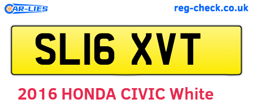 SL16XVT are the vehicle registration plates.