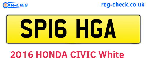 SP16HGA are the vehicle registration plates.