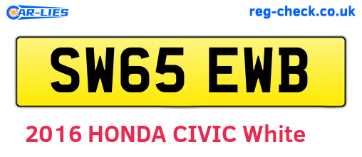 SW65EWB are the vehicle registration plates.